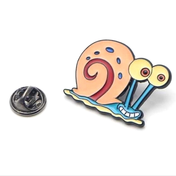 Cute enamel "Gary the Snail" push Lapel pin. - Picture 3 of 7